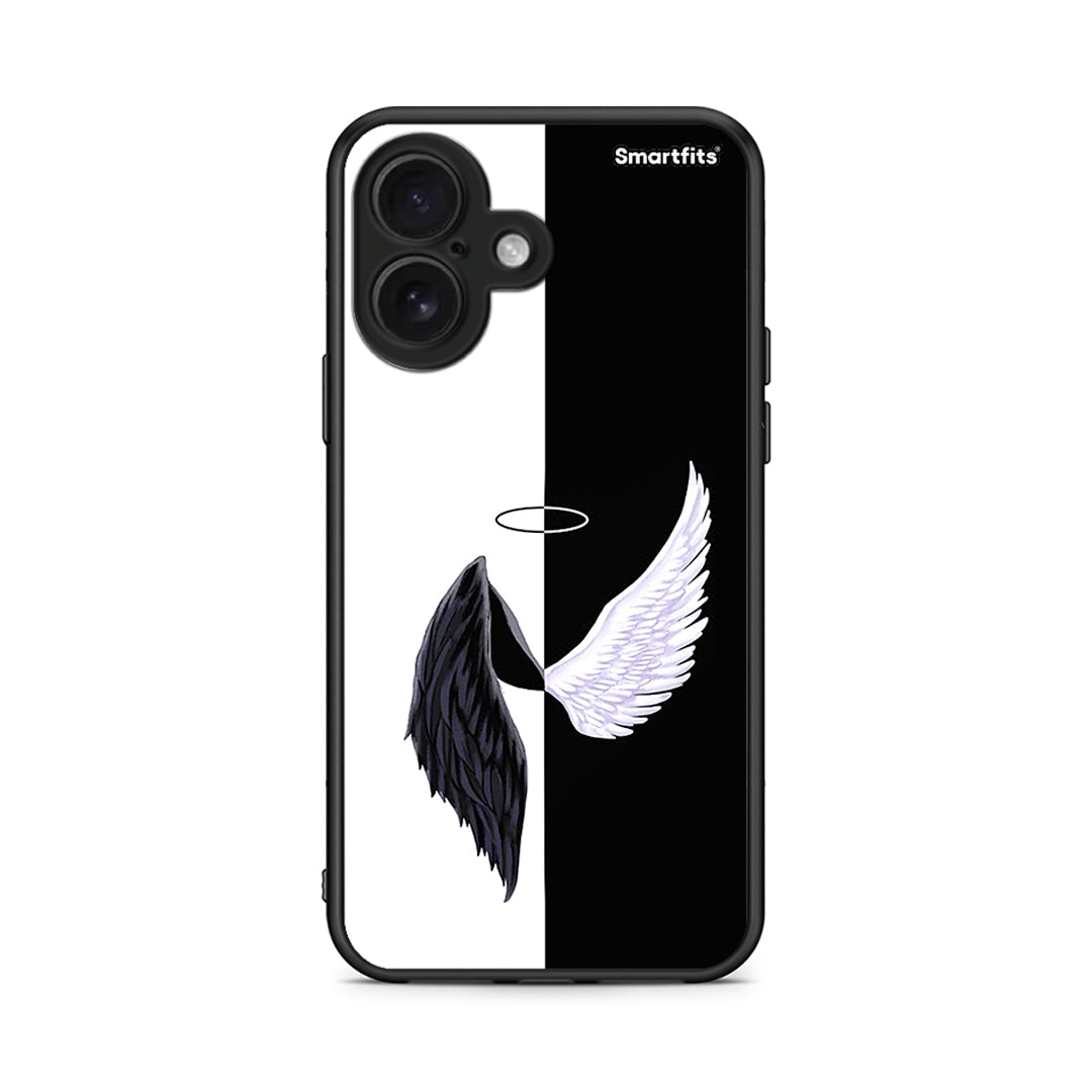 iPhone 16 Angels Demons θήκη από τη Smartfits με σχέδιο στο πίσω μέρος και μαύρο περίβλημα | Smartphone case with colorful back and black bezels by Smartfits