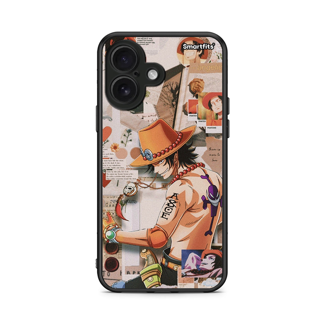 iPhone 16 Anime Collage θήκη από τη Smartfits με σχέδιο στο πίσω μέρος και μαύρο περίβλημα | Smartphone case with colorful back and black bezels by Smartfits