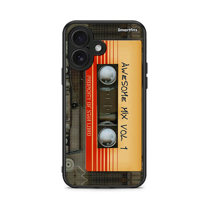 iPhone 16 Awesome Mix θήκη από τη Smartfits με σχέδιο στο πίσω μέρος και μαύρο περίβλημα | Smartphone case with colorful back and black bezels by Smartfits