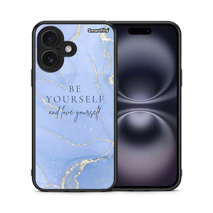 Θήκη iPhone 16 Be Yourself από τη Smartfits με σχέδιο στο πίσω μέρος και μαύρο περίβλημα | iPhone 16 Be Yourself case with colorful back and black bezels
