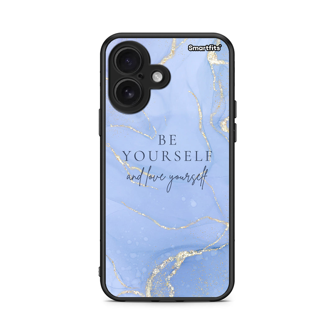 iPhone 16 Be Yourself θήκη από τη Smartfits με σχέδιο στο πίσω μέρος και μαύρο περίβλημα | Smartphone case with colorful back and black bezels by Smartfits
