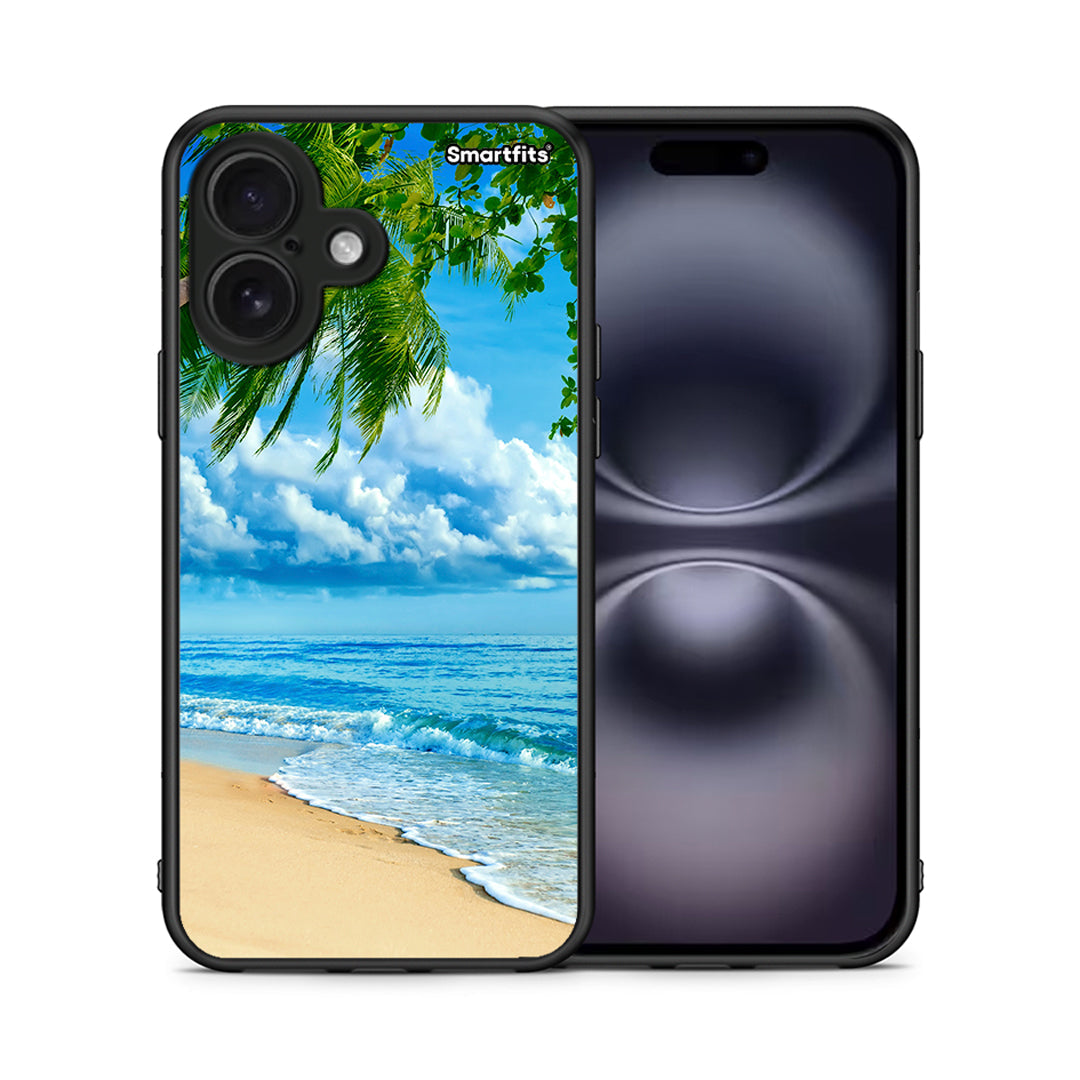 Θήκη iPhone 16 Beautiful Beach από τη Smartfits με σχέδιο στο πίσω μέρος και μαύρο περίβλημα | iPhone 16 Beautiful Beach case with colorful back and black bezels
