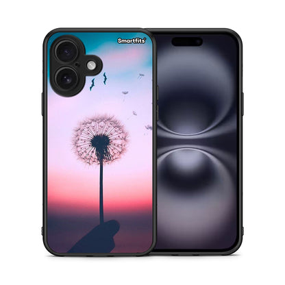 Θήκη iPhone 16 Wish Boho από τη Smartfits με σχέδιο στο πίσω μέρος και μαύρο περίβλημα | iPhone 16 Wish Boho case with colorful back and black bezels