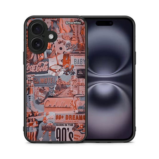 Θήκη iPhone 16 Born In 90s από τη Smartfits με σχέδιο στο πίσω μέρος και μαύρο περίβλημα | iPhone 16 Born In 90s case with colorful back and black bezels