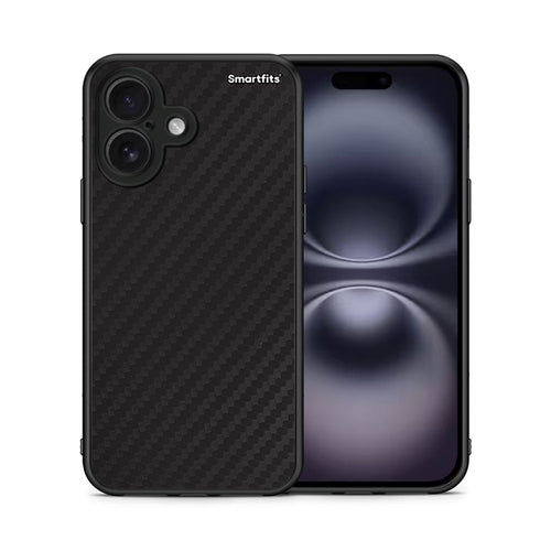 Θήκη iPhone 16 Carbon Black από τη Smartfits με σχέδιο στο πίσω μέρος και μαύρο περίβλημα | iPhone 16 Carbon Black case with colorful back and black bezels
