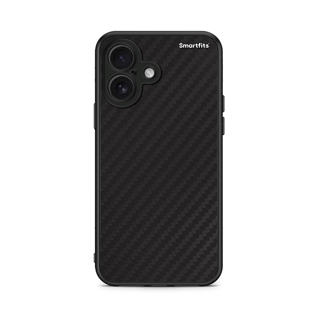 iPhone 16 Carbon Black θήκη από τη Smartfits με σχέδιο στο πίσω μέρος και μαύρο περίβλημα | Smartphone case with colorful back and black bezels by Smartfits