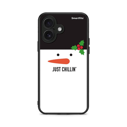 iPhone 16 Christmas Chillin θήκη από τη Smartfits με σχέδιο στο πίσω μέρος και μαύρο περίβλημα | Smartphone case with colorful back and black bezels by Smartfits