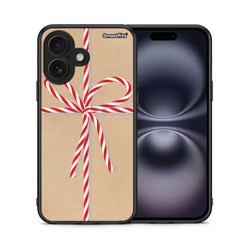 Θήκη iPhone 16 Christmas Gift από τη Smartfits με σχέδιο στο πίσω μέρος και μαύρο περίβλημα | iPhone 16 Christmas Gift case with colorful back and black bezels