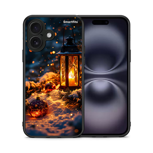 Θήκη iPhone 16 Christmas Ornaments από τη Smartfits με σχέδιο στο πίσω μέρος και μαύρο περίβλημα | iPhone 16 Christmas Ornaments case with colorful back and black bezels