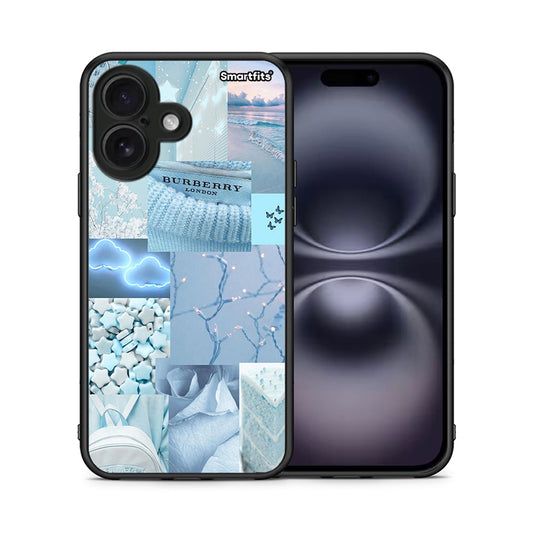 Θήκη iPhone 16 Ciel Aesthetic Collage από τη Smartfits με σχέδιο στο πίσω μέρος και μαύρο περίβλημα | iPhone 16 Ciel Aesthetic Collage case with colorful back and black bezels