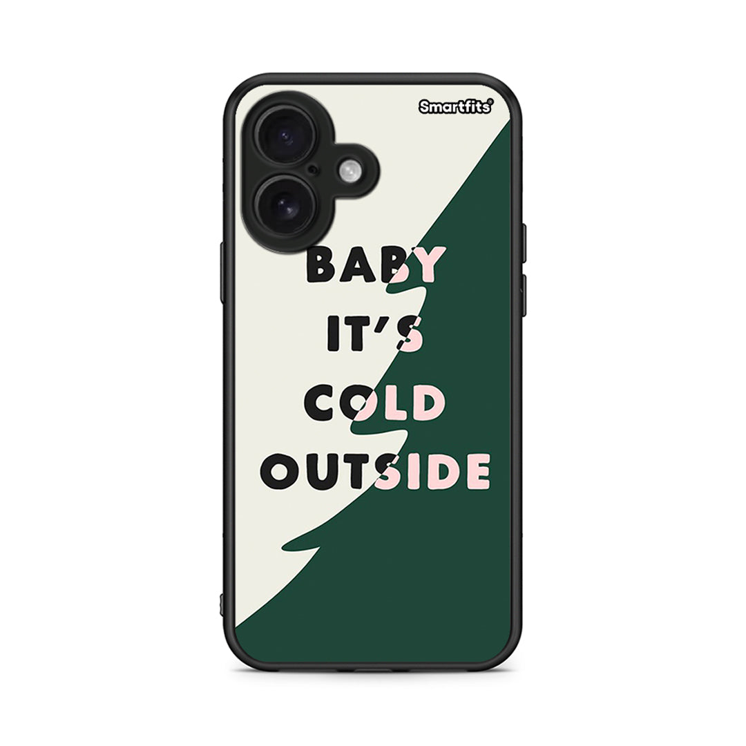 iPhone 16 Cold Outside θήκη από τη Smartfits με σχέδιο στο πίσω μέρος και μαύρο περίβλημα | Smartphone case with colorful back and black bezels by Smartfits
