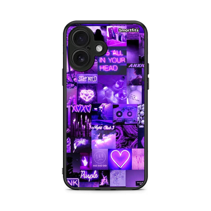 iPhone 16 Collage Stay Wild Θήκη Αγίου Βαλεντίνου από τη Smartfits με σχέδιο στο πίσω μέρος και μαύρο περίβλημα | Smartphone case with colorful back and black bezels by Smartfits