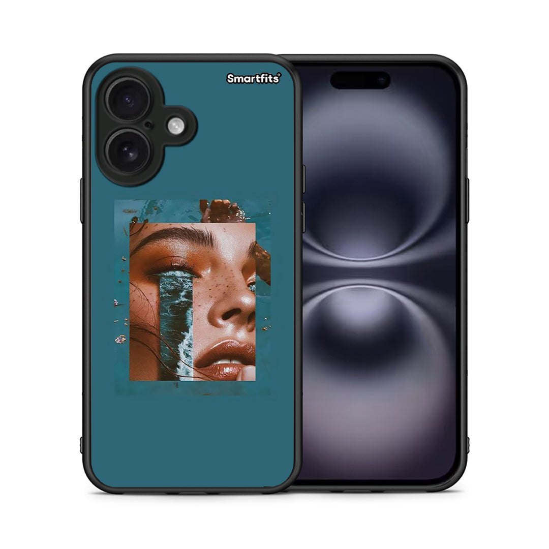 Θήκη iPhone 16 Cry An Ocean από τη Smartfits με σχέδιο στο πίσω μέρος και μαύρο περίβλημα | iPhone 16 Cry An Ocean case with colorful back and black bezels
