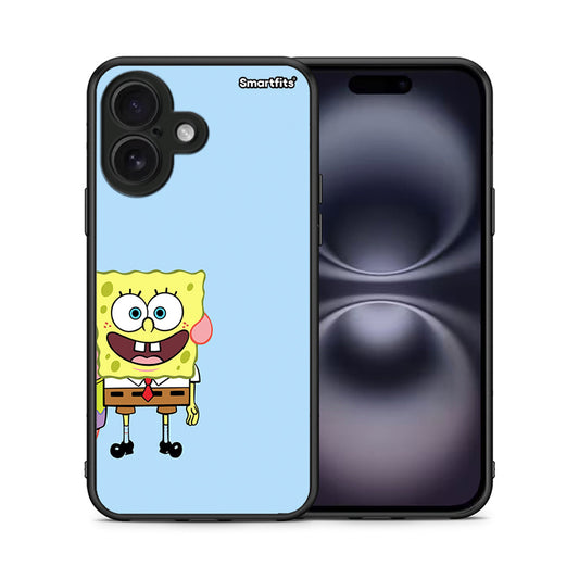 Θήκη iPhone 16 Friends Bob από τη Smartfits με σχέδιο στο πίσω μέρος και μαύρο περίβλημα | iPhone 16 Friends Bob case with colorful back and black bezels