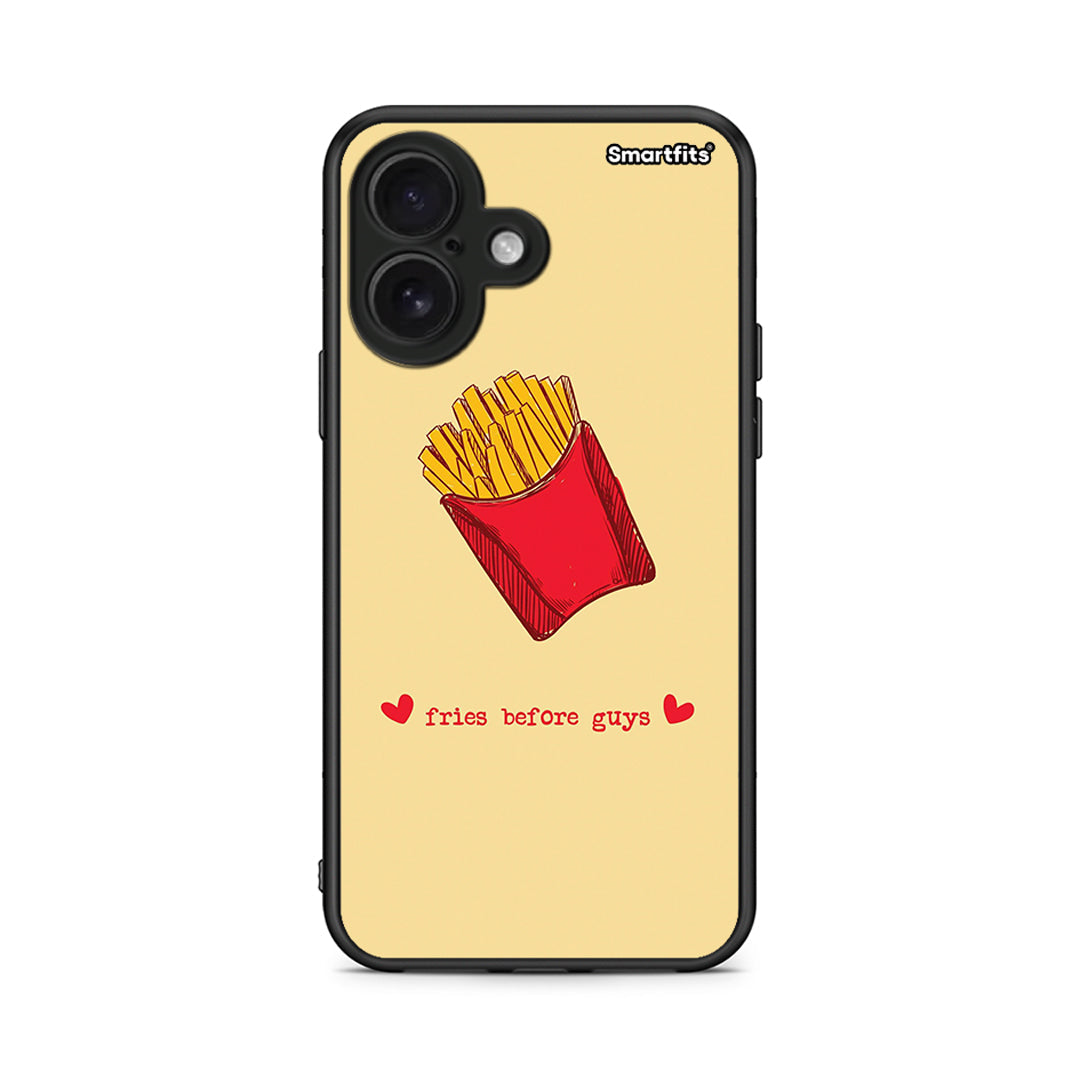 iPhone 16 Fries Before Guys Θήκη Αγίου Βαλεντίνου από τη Smartfits με σχέδιο στο πίσω μέρος και μαύρο περίβλημα | Smartphone case with colorful back and black bezels by Smartfits
