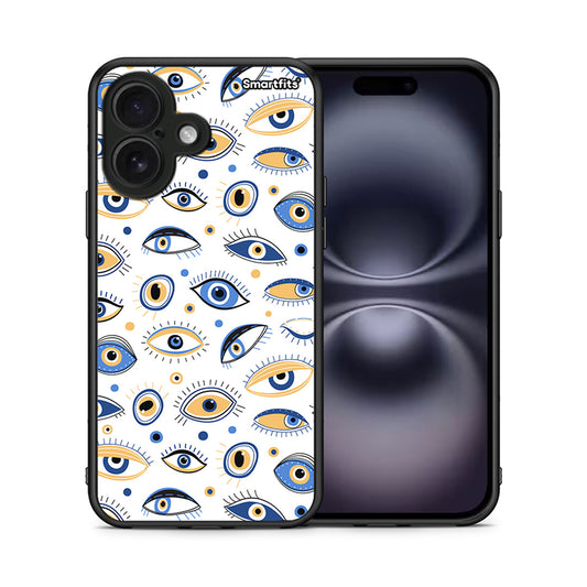 Θήκη iPhone 16 Ftou Ftou από τη Smartfits με σχέδιο στο πίσω μέρος και μαύρο περίβλημα | iPhone 16 Ftou Ftou case with colorful back and black bezels