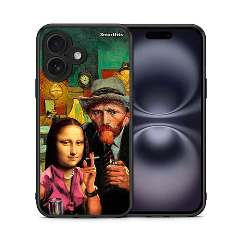 Θήκη iPhone 16 Funny Art από τη Smartfits με σχέδιο στο πίσω μέρος και μαύρο περίβλημα | iPhone 16 Funny Art case with colorful back and black bezels