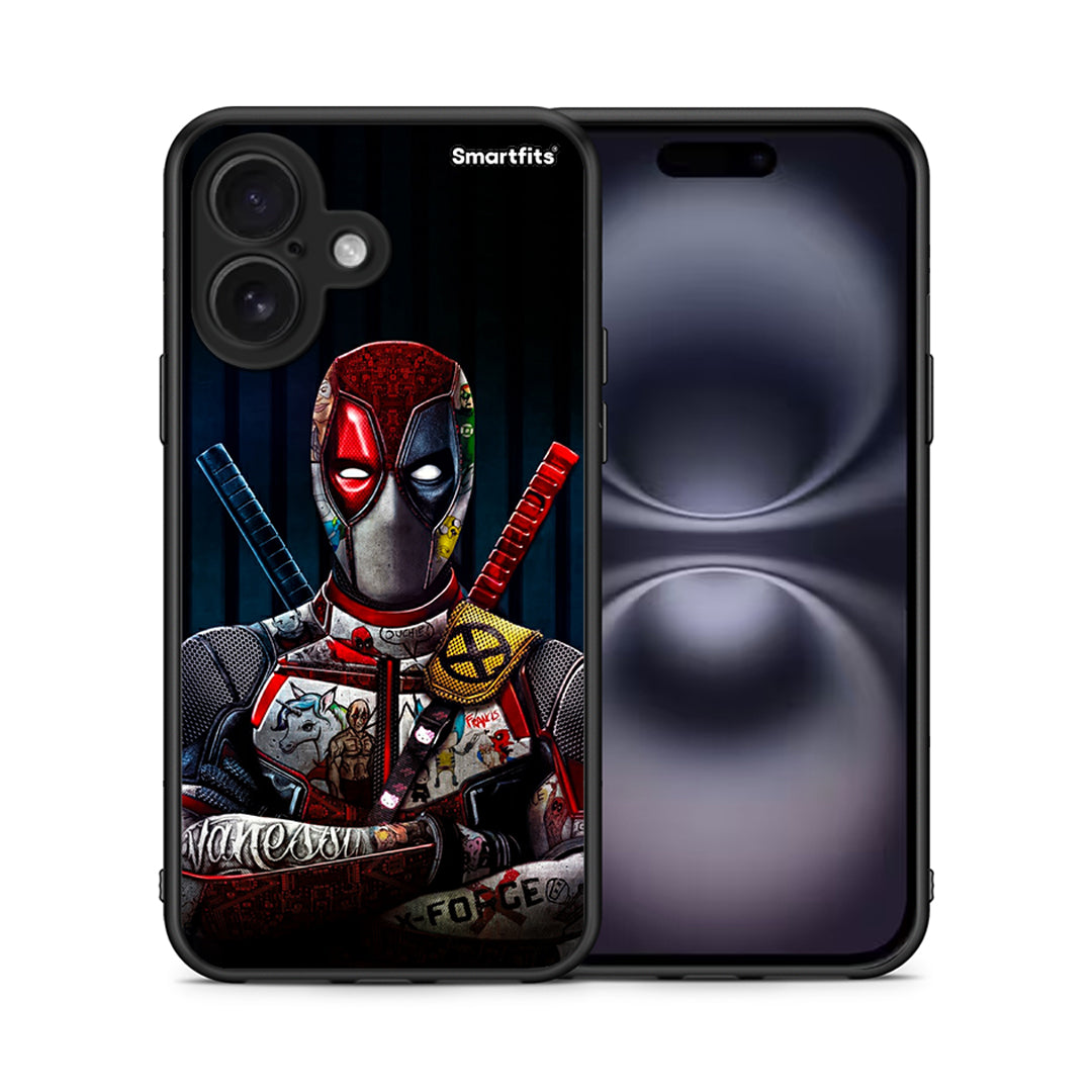 Θήκη iPhone 16 Funny Guy από τη Smartfits με σχέδιο στο πίσω μέρος και μαύρο περίβλημα | iPhone 16 Funny Guy case with colorful back and black bezels