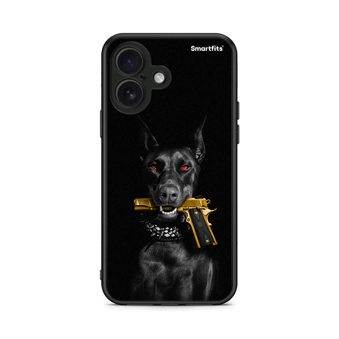 iPhone 16 Golden Gun Θήκη Αγίου Βαλεντίνου από τη Smartfits με σχέδιο στο πίσω μέρος και μαύρο περίβλημα | Smartphone case with colorful back and black bezels by Smartfits