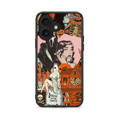 iPhone 16 Halloween Collage Θήκη από τη Smartfits με σχέδιο στο πίσω μέρος και μαύρο περίβλημα | Smartphone case with colorful back and black bezels by Smartfits