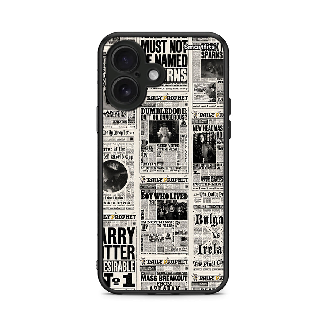 iPhone 16 Harry Paper θήκη από τη Smartfits με σχέδιο στο πίσω μέρος και μαύρο περίβλημα | Smartphone case with colorful back and black bezels by Smartfits