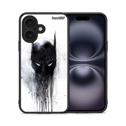 Θήκη iPhone 16 Paint Bat Hero από τη Smartfits με σχέδιο στο πίσω μέρος και μαύρο περίβλημα | iPhone 16 Paint Bat Hero case with colorful back and black bezels