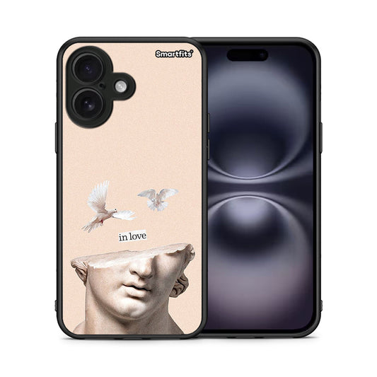 Θήκη iPhone 16 In Love από τη Smartfits με σχέδιο στο πίσω μέρος και μαύρο περίβλημα | iPhone 16 In Love case with colorful back and black bezels