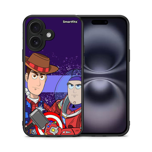 Θήκη iPhone 16 Infinity Story από τη Smartfits με σχέδιο στο πίσω μέρος και μαύρο περίβλημα | iPhone 16 Infinity Story case with colorful back and black bezels