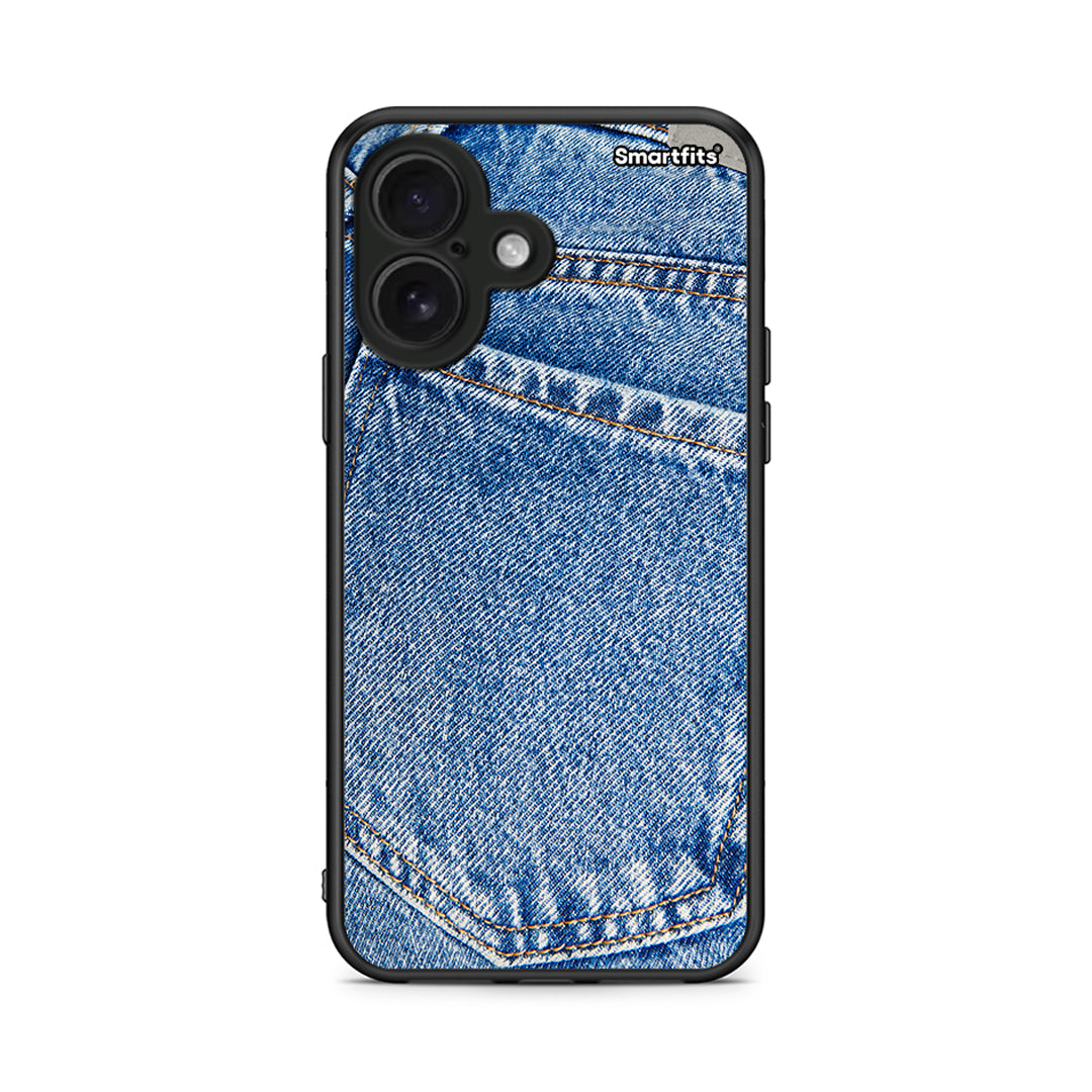 iPhone 16 Jeans Pocket θήκη από τη Smartfits με σχέδιο στο πίσω μέρος και μαύρο περίβλημα | Smartphone case with colorful back and black bezels by Smartfits