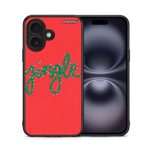 Θήκη iPhone 16 Jingle Xmas από τη Smartfits με σχέδιο στο πίσω μέρος και μαύρο περίβλημα | iPhone 16 Jingle Xmas case with colorful back and black bezels
