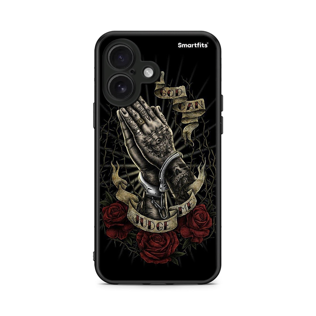 iPhone 16 Judge By God θήκη από τη Smartfits με σχέδιο στο πίσω μέρος και μαύρο περίβλημα | Smartphone case with colorful back and black bezels by Smartfits