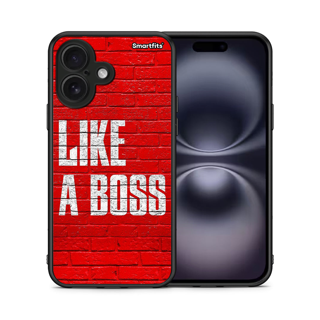 Θήκη iPhone 16 Like A Boss από τη Smartfits με σχέδιο στο πίσω μέρος και μαύρο περίβλημα | iPhone 16 Like A Boss case with colorful back and black bezels