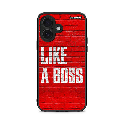 iPhone 16 Like A Boss θήκη από τη Smartfits με σχέδιο στο πίσω μέρος και μαύρο περίβλημα | Smartphone case with colorful back and black bezels by Smartfits