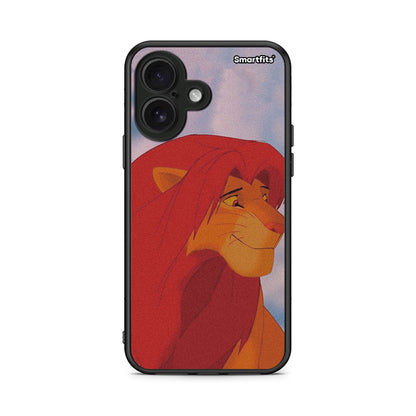 iPhone 16 Lion Love 1 Θήκη Αγίου Βαλεντίνου από τη Smartfits με σχέδιο στο πίσω μέρος και μαύρο περίβλημα | Smartphone case with colorful back and black bezels by Smartfits