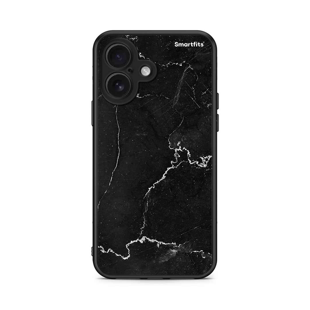 iPhone 16 Marble Black θήκη από τη Smartfits με σχέδιο στο πίσω μέρος και μαύρο περίβλημα | Smartphone case with colorful back and black bezels by Smartfits