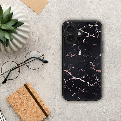 Marble Black Rosegold - iPhone 16 θήκη