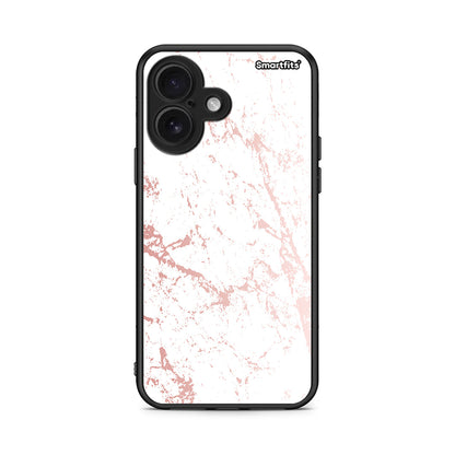 116 - iPhone 16 Pink Splash Marble case, cover, bumper