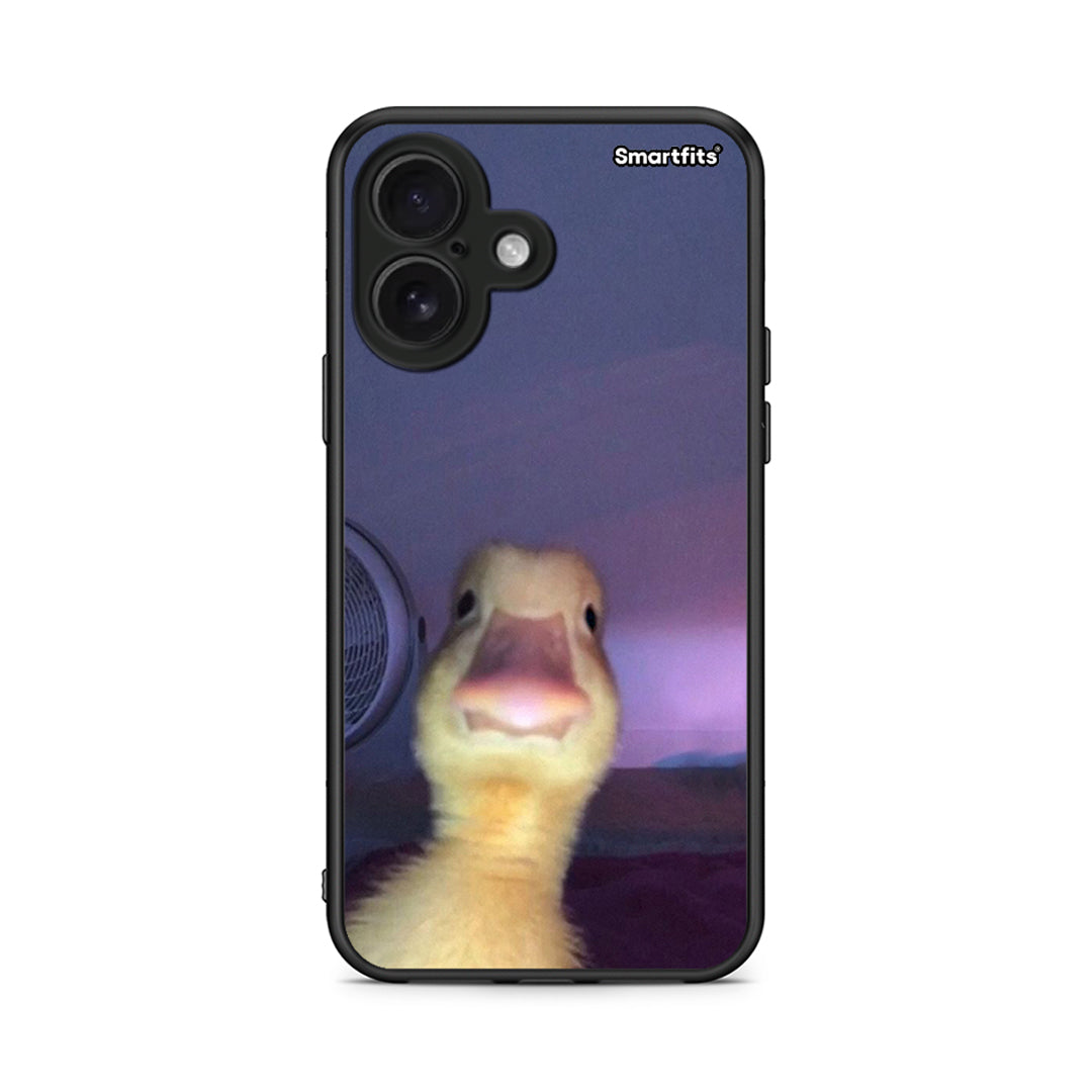 iPhone 16 Meme Duck θήκη από τη Smartfits με σχέδιο στο πίσω μέρος και μαύρο περίβλημα | Smartphone case with colorful back and black bezels by Smartfits