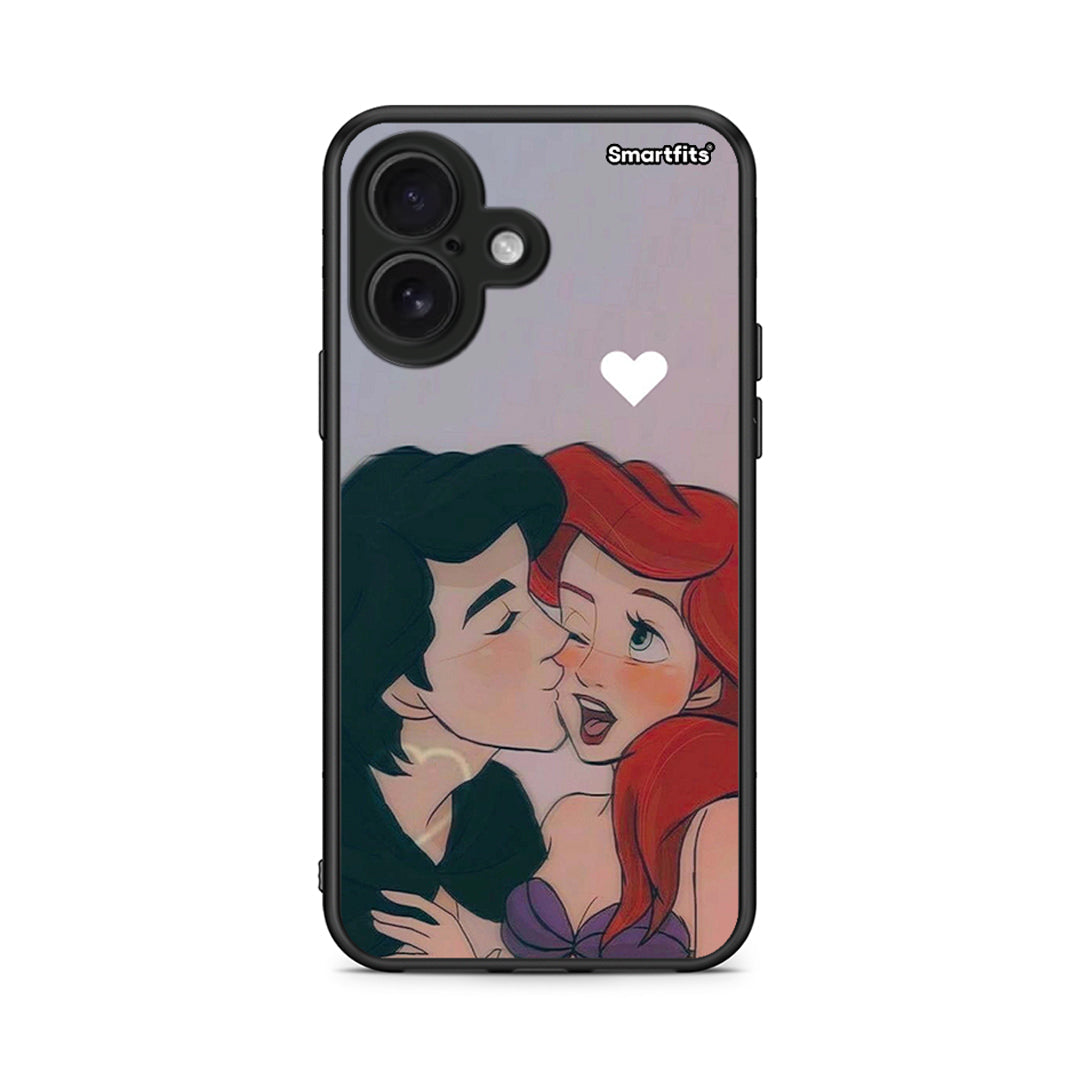 iPhone 16 Mermaid Love Θήκη Αγίου Βαλεντίνου από τη Smartfits με σχέδιο στο πίσω μέρος και μαύρο περίβλημα | Smartphone case with colorful back and black bezels by Smartfits