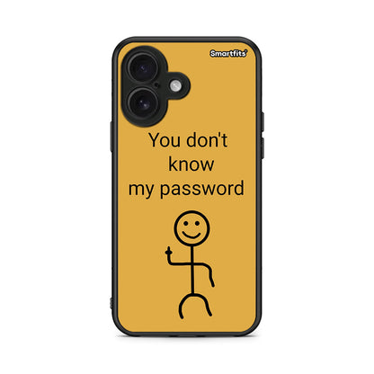iPhone 16 My Password Θήκη από τη Smartfits με σχέδιο στο πίσω μέρος και μαύρο περίβλημα | Smartphone case with colorful back and black bezels by Smartfits