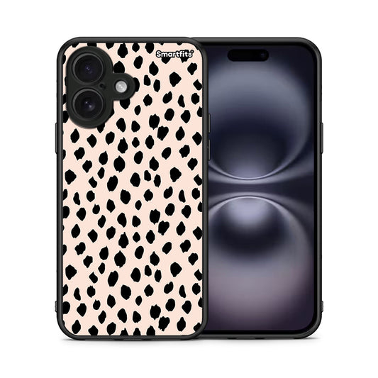 Θήκη iPhone 16 New Polka Dots από τη Smartfits με σχέδιο στο πίσω μέρος και μαύρο περίβλημα | iPhone 16 New Polka Dots case with colorful back and black bezels