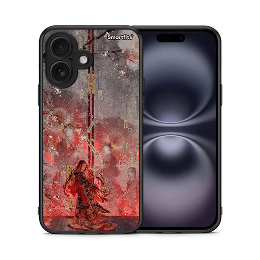 Θήκη iPhone 16 Nezuko Kamado από τη Smartfits με σχέδιο στο πίσω μέρος και μαύρο περίβλημα | iPhone 16 Nezuko Kamado case with colorful back and black bezels