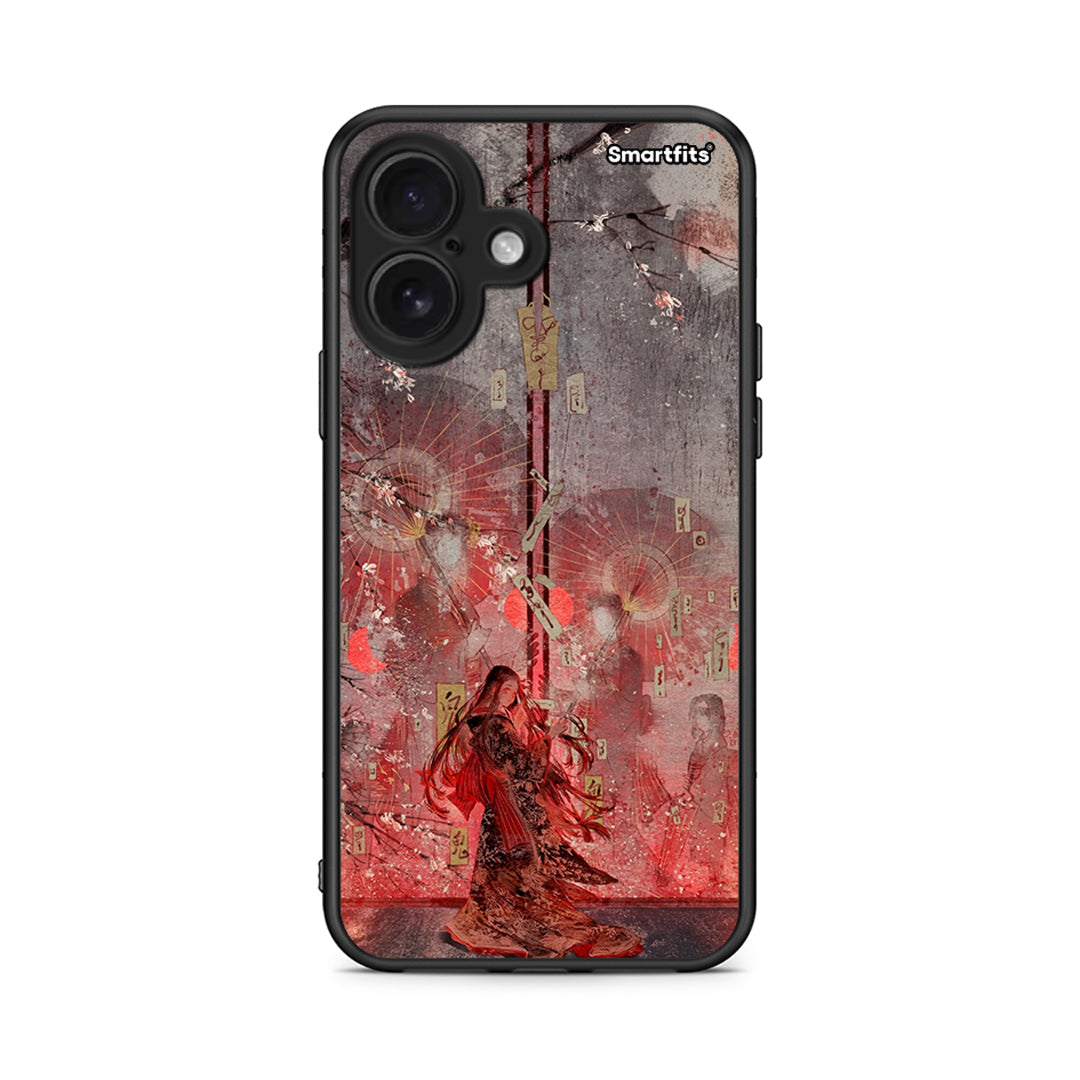 iPhone 16 Nezuko Kamado θήκη από τη Smartfits με σχέδιο στο πίσω μέρος και μαύρο περίβλημα | Smartphone case with colorful back and black bezels by Smartfits