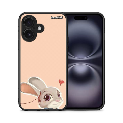 Θήκη iPhone 16 Nick Wilde And Judy Hopps Love 2 από τη Smartfits με σχέδιο στο πίσω μέρος και μαύρο περίβλημα | iPhone 16 Nick Wilde And Judy Hopps Love 2 case with colorful back and black bezels