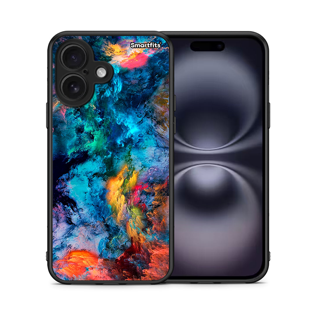 Θήκη iPhone 16 Crayola Paint από τη Smartfits με σχέδιο στο πίσω μέρος και μαύρο περίβλημα | iPhone 16 Crayola Paint case with colorful back and black bezels