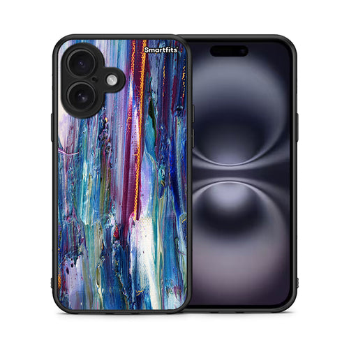 Θήκη iPhone 16 Winter Paint από τη Smartfits με σχέδιο στο πίσω μέρος και μαύρο περίβλημα | iPhone 16 Winter Paint case with colorful back and black bezels