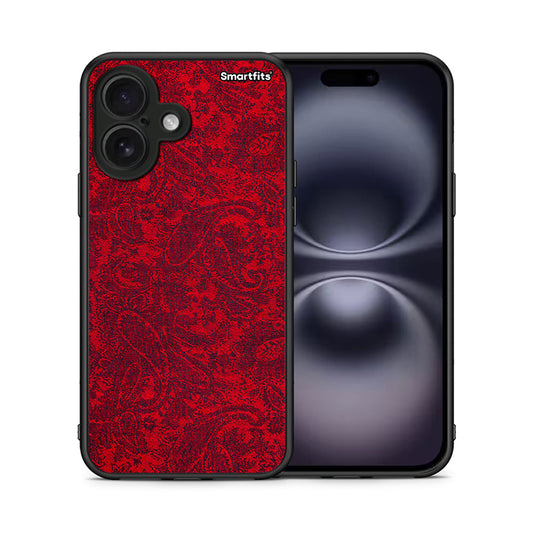 Θήκη iPhone 16 Paisley Cashmere από τη Smartfits με σχέδιο στο πίσω μέρος και μαύρο περίβλημα | iPhone 16 Paisley Cashmere case with colorful back and black bezels