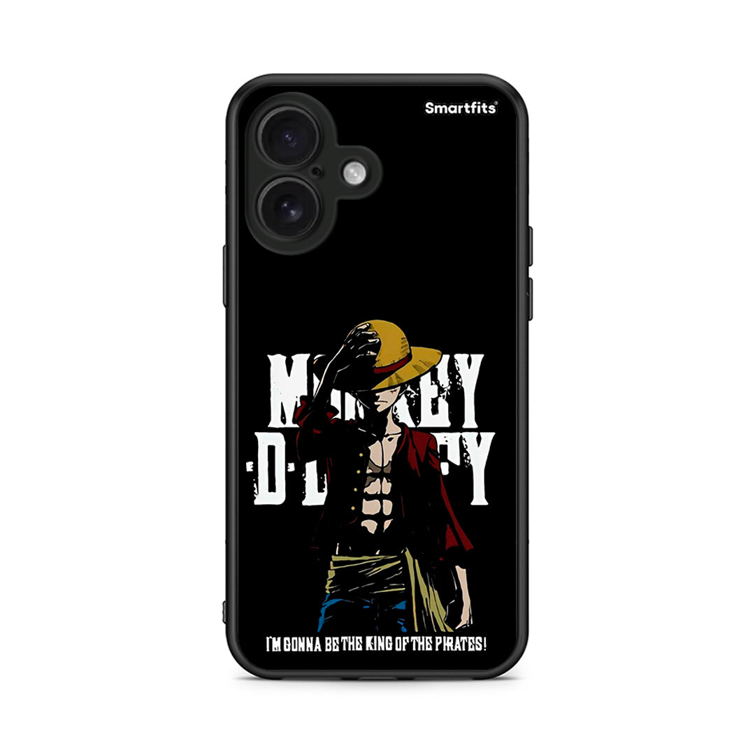 iPhone 16 Pirate King θήκη από τη Smartfits με σχέδιο στο πίσω μέρος και μαύρο περίβλημα | Smartphone case with colorful back and black bezels by Smartfits