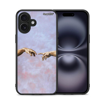 Θήκη iPhone 16 Plus Adam Hand από τη Smartfits με σχέδιο στο πίσω μέρος και μαύρο περίβλημα | iPhone 16 Plus Adam Hand case with colorful back and black bezels