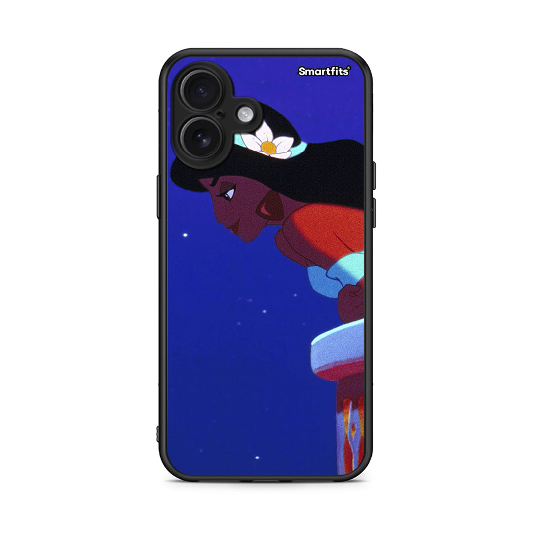 iPhone 16 Plus Alladin And Jasmine Love 2 θήκη από τη Smartfits με σχέδιο στο πίσω μέρος και μαύρο περίβλημα | Smartphone case with colorful back and black bezels by Smartfits